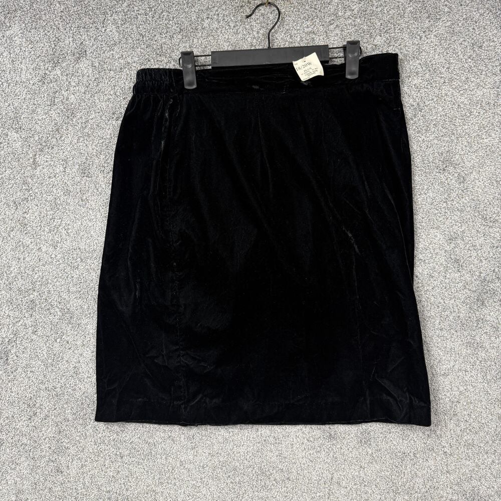 Vintage 90s Maggie Lawrence Skirt 18/20W Plus Black Velvet Pencil Gothic USA NWT
